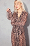 Brown Sheer Leopard Wrap Dress