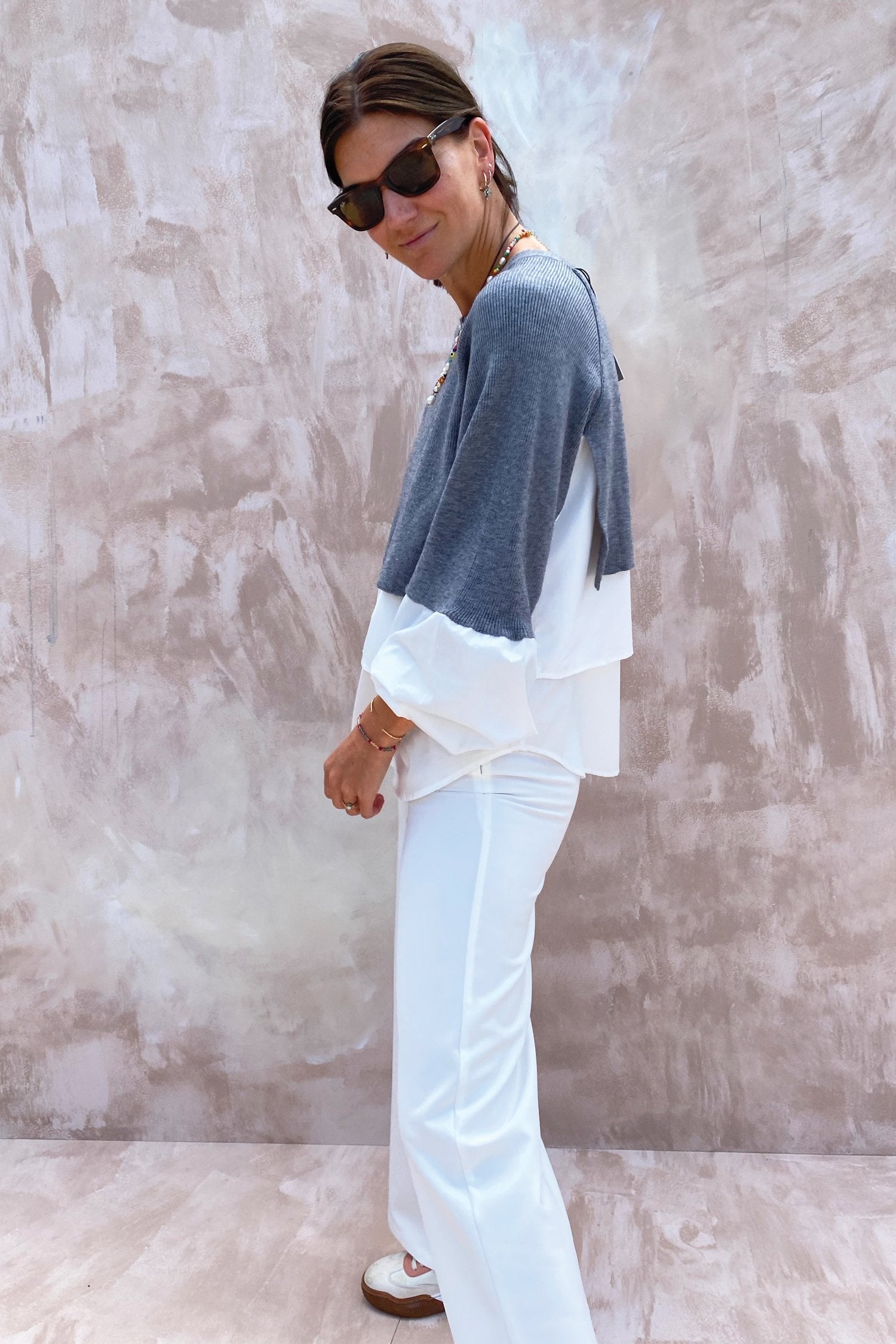 Contrast Shirt and Knit Top - nfd-demo-dev
