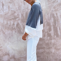 Thumbnail for Contrast Shirt and Knit Top - nfd-demo-dev