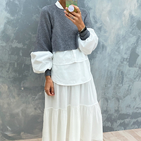 Thumbnail for Contrast Shirt and Knit Top - nfd-demo-dev
