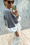 Contrast Shirt and Knit Top