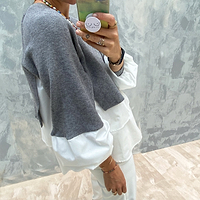 Thumbnail for Contrast Shirt and Knit Top - nfd-demo-dev