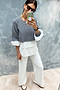 Contrast Shirt and Knit Top