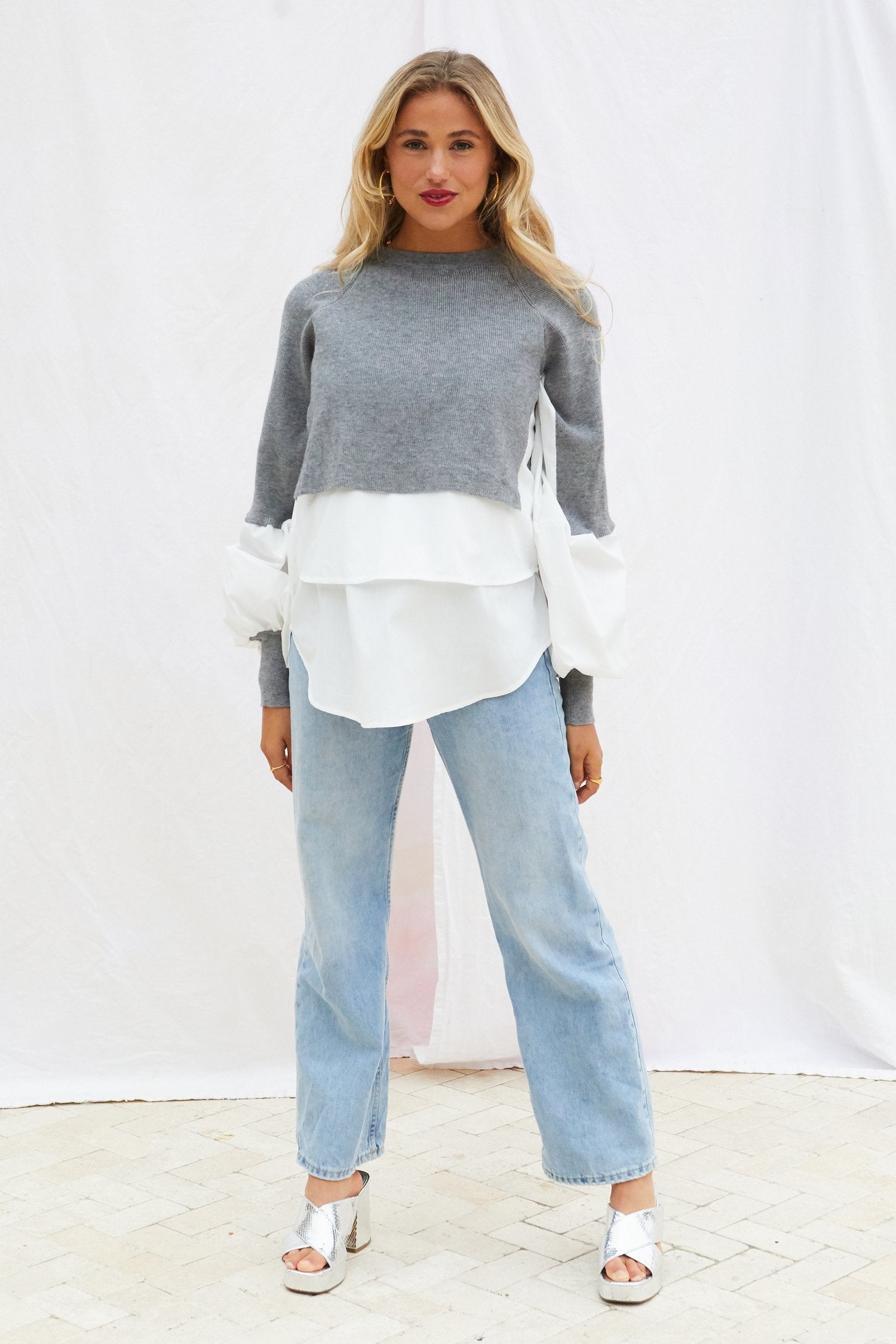 Contrast Shirt and Knit Top - nfd-demo-dev