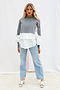 Contrast Shirt and Knit Top