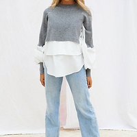 Thumbnail for Contrast Shirt and Knit Top - nfd-demo-dev