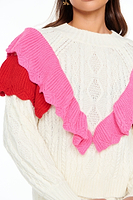 Thumbnail for Cream Ruffle Cable Knit Jumper - nfd-demo-dev