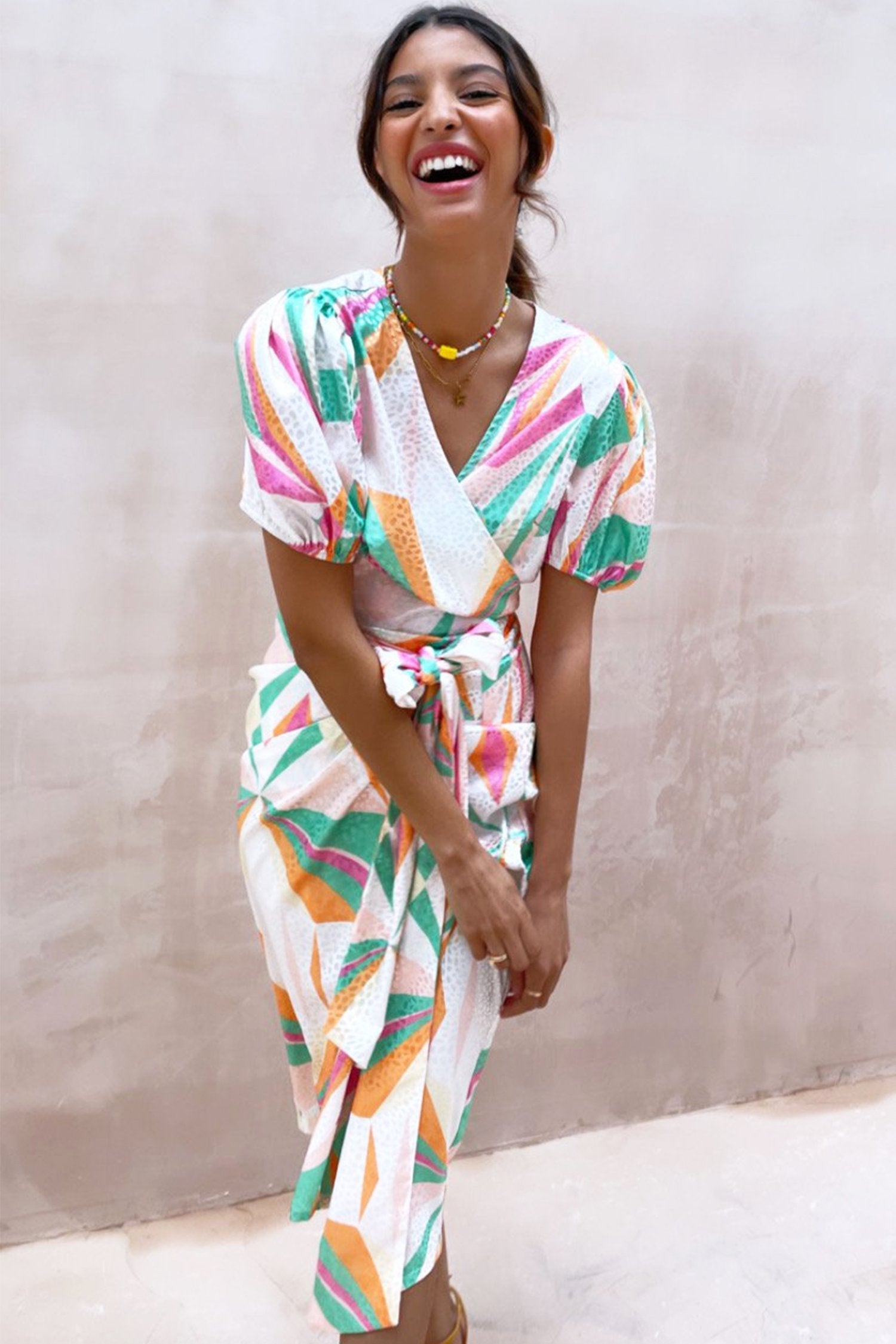 Diamond Short Sleeve Wrap Top - nfd-demo-dev