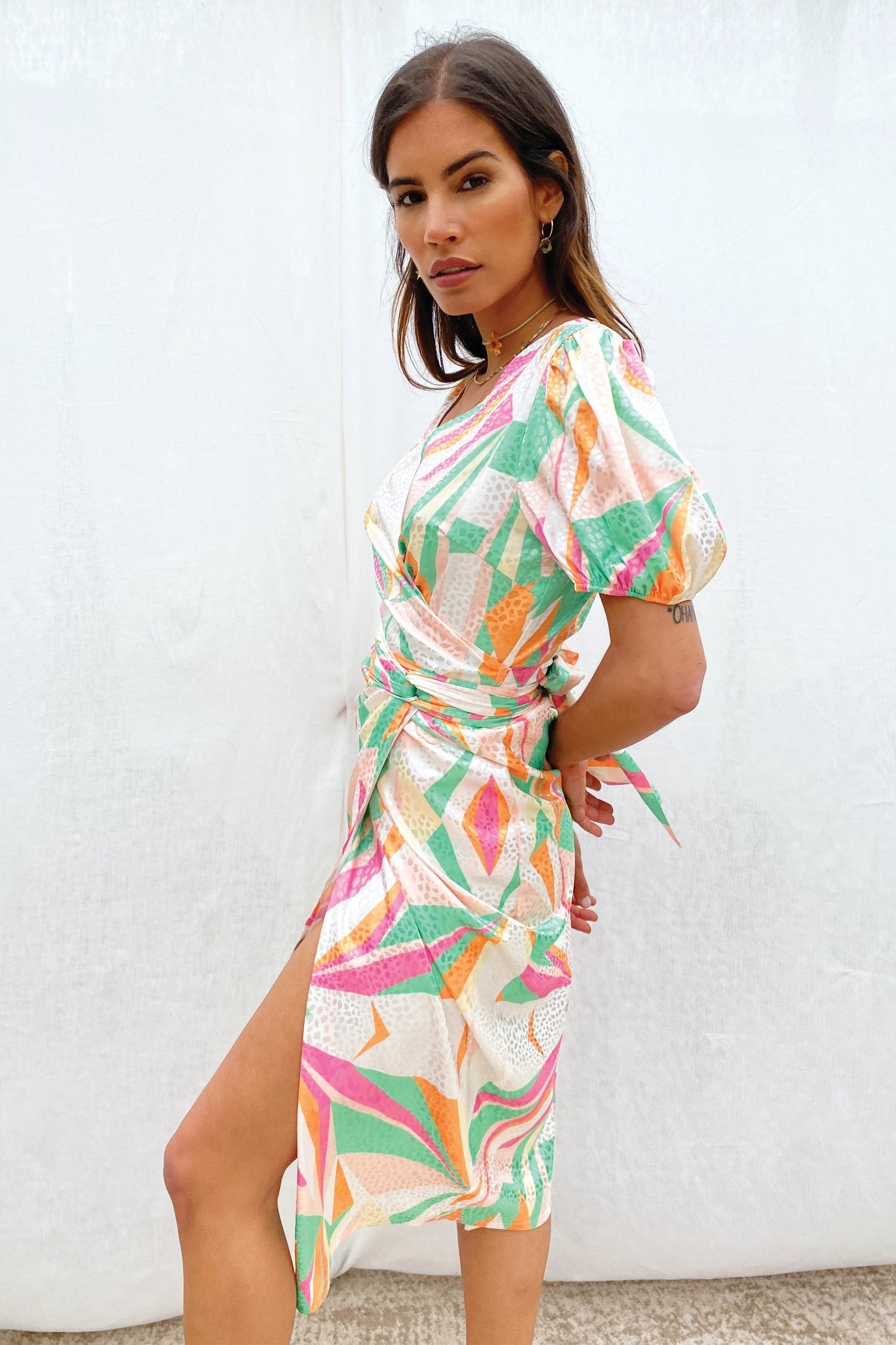 Diamond Short Sleeve Wrap Top - nfd-demo-dev