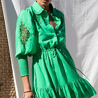 Thumbnail for Emerald Broderie Mini Dress - nfd-demo-dev