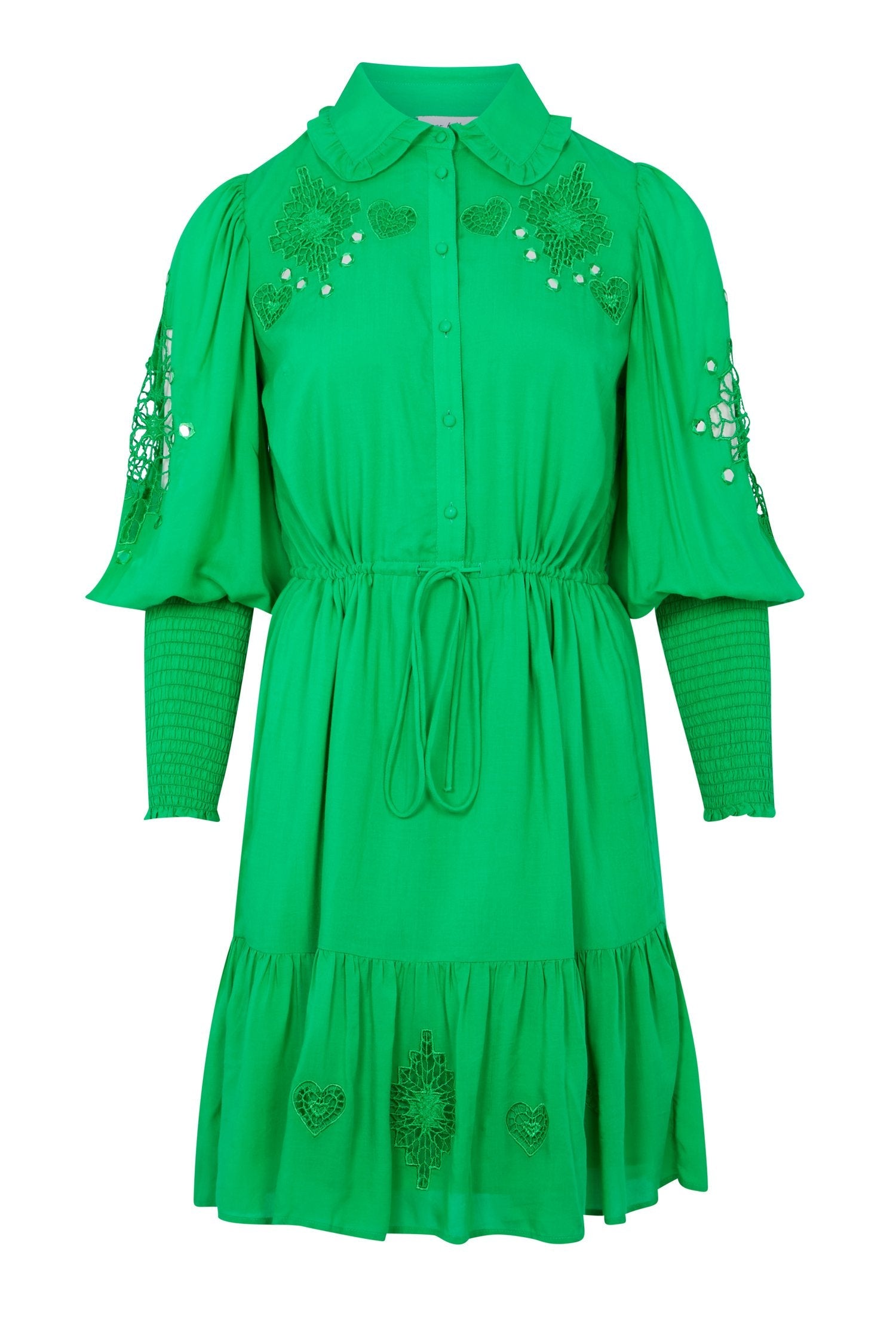 Emerald Broderie Mini Dress - Curve - nfd-demo-dev