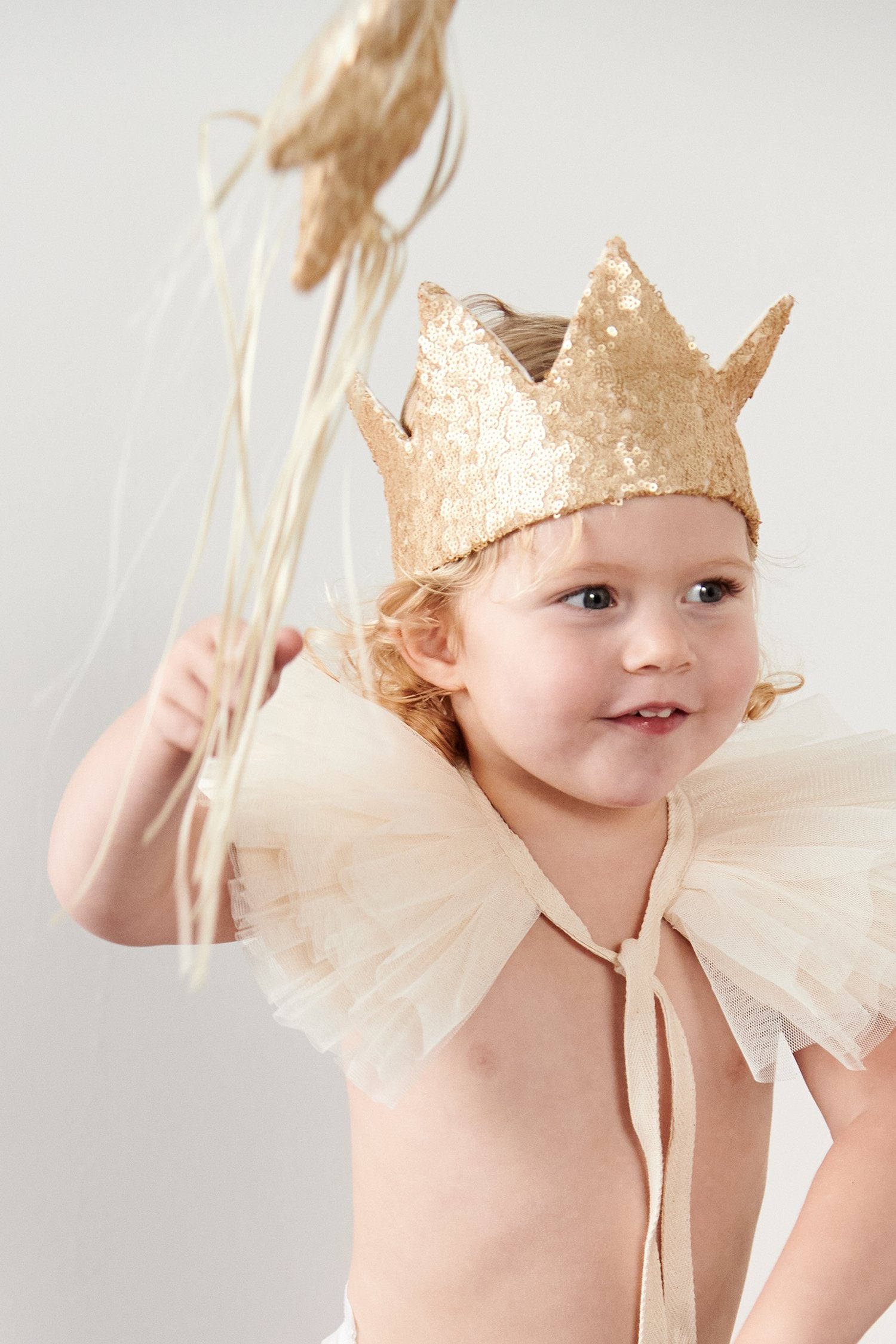 Florence and Bunny Kids Gold Sequin Crown and Wand - nfd-demo-dev