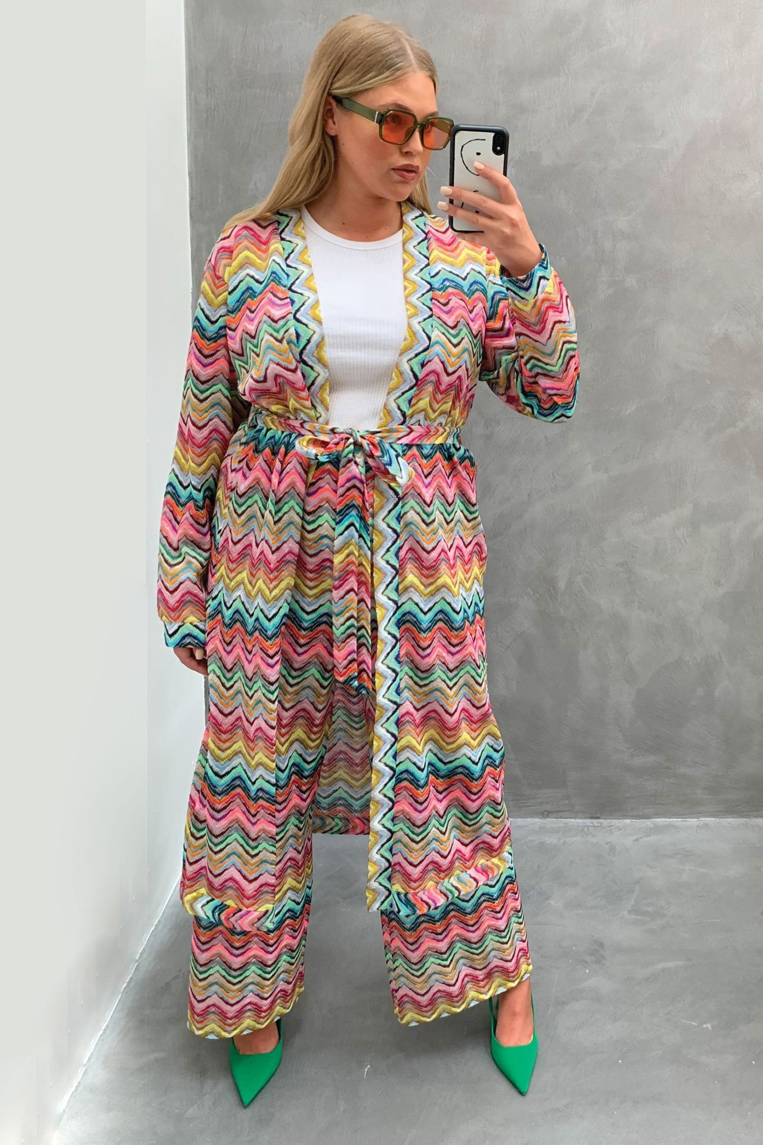 Fluro Zig Zag Wrap Cardi - Curve - nfd-demo-dev