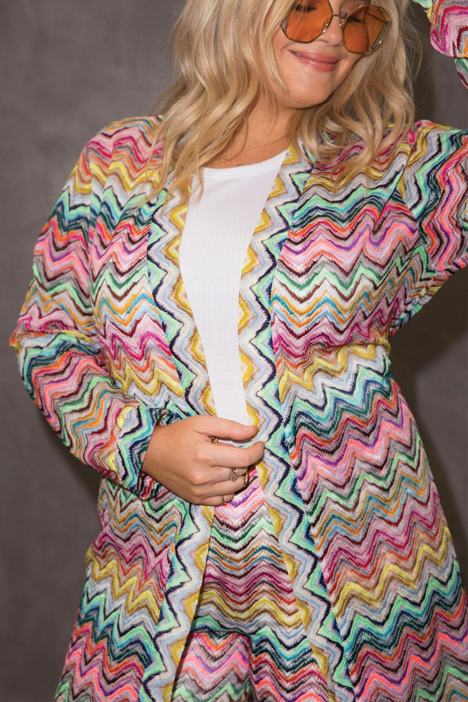 Fluro Zig Zag Wrap Cardi - Curve - nfd-demo-dev