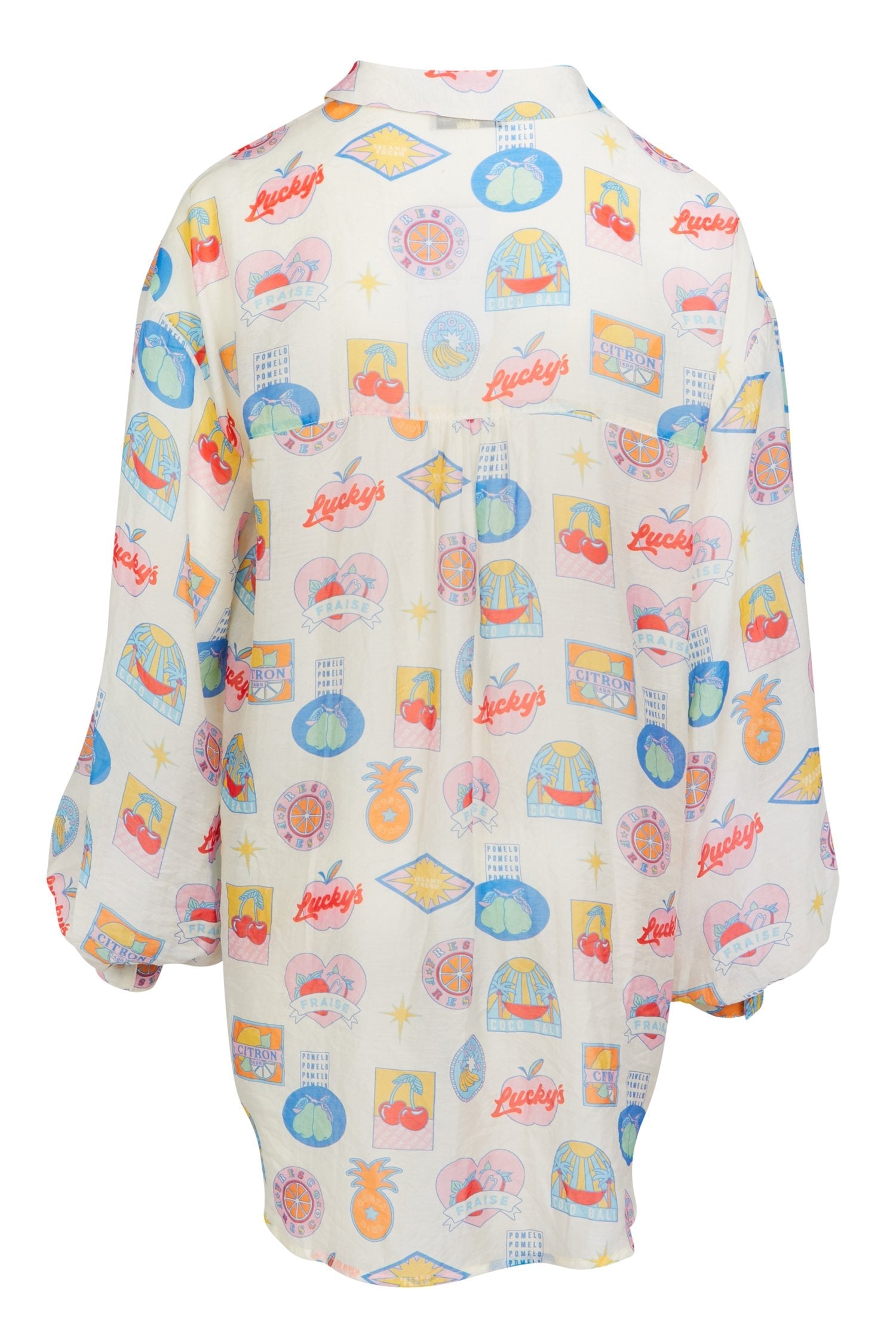 Fruit Sticker Oversized Shirt - nfd-demo-dev