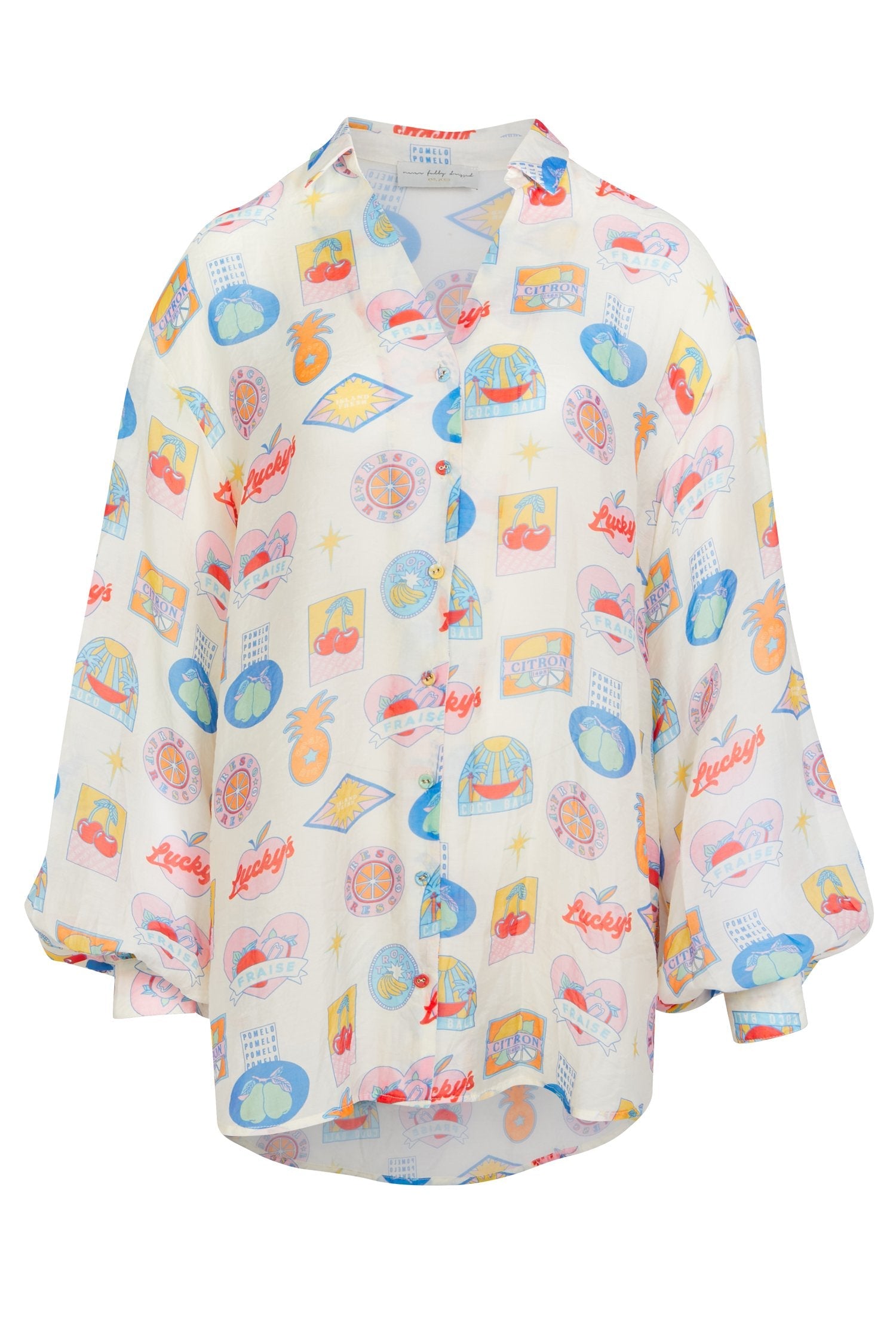 Fruit Sticker Oversized Shirt - nfd-demo-dev