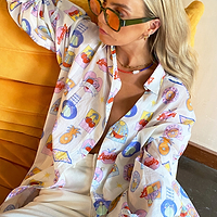 Thumbnail for Fruit Sticker Oversized Shirt - nfd-demo-dev