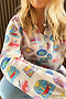 Fruit Sticker Oversized Shirt - Curve