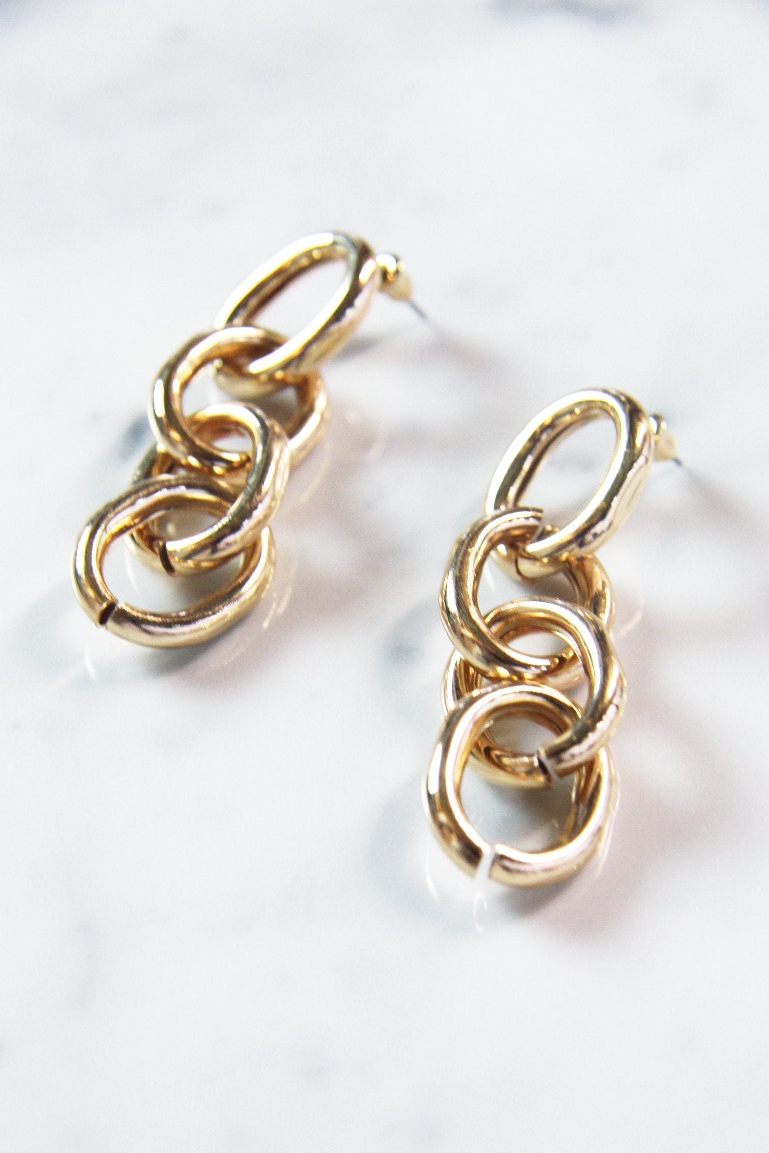 Gold Chained Dangle Earrings - nfd-demo-dev