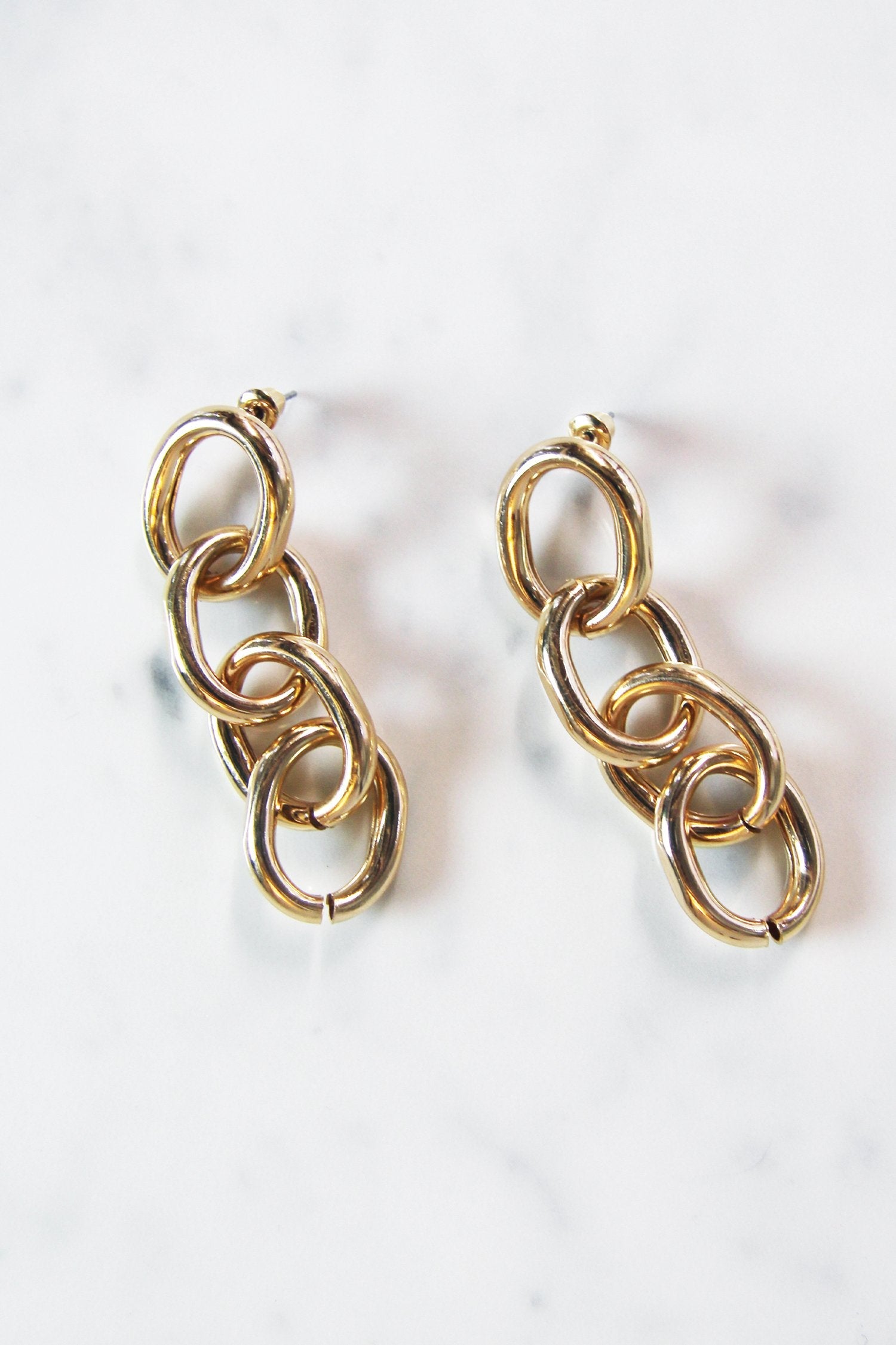 Gold Chained Dangle Earrings - nfd-demo-dev