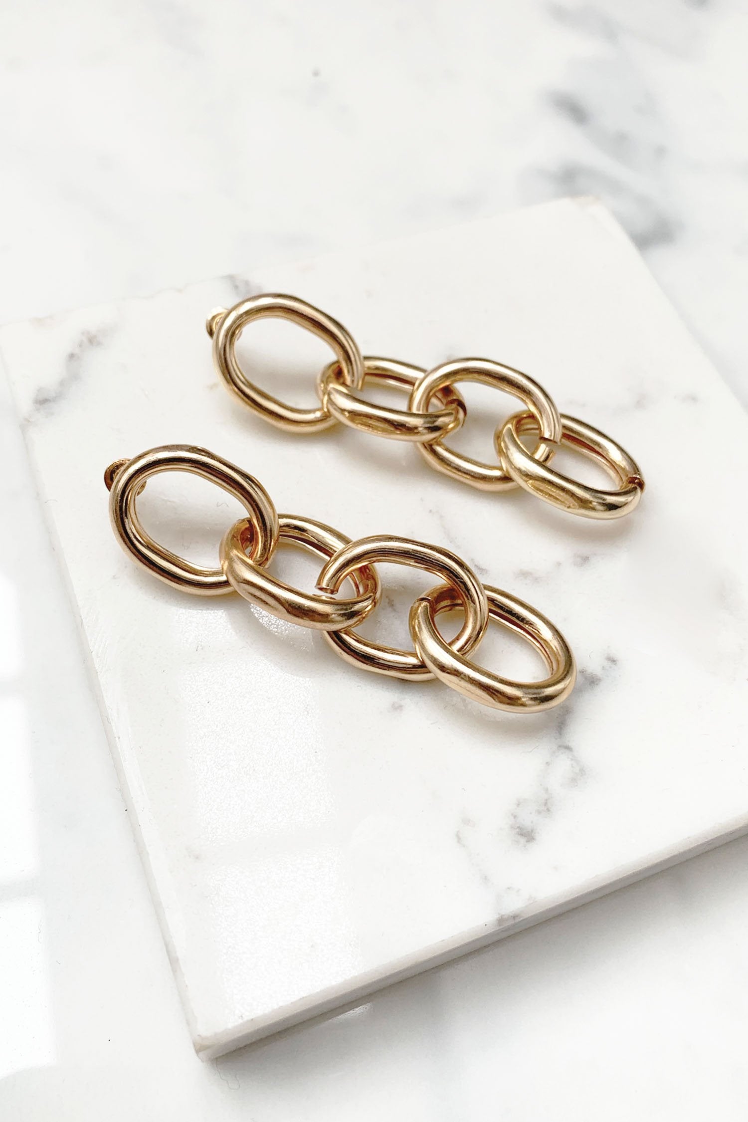 Gold Chained Dangle Earrings - nfd-demo-dev
