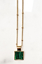 Gold Green Square Pendant