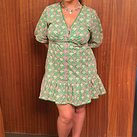 Thumbnail for Green and Pink Cocktail Mini Dress - Curve - nfd-demo-dev