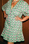 Green and Pink Cocktail Mini Dress - Curve