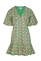 Green and Pink Cocktail Mini Dress - Curve