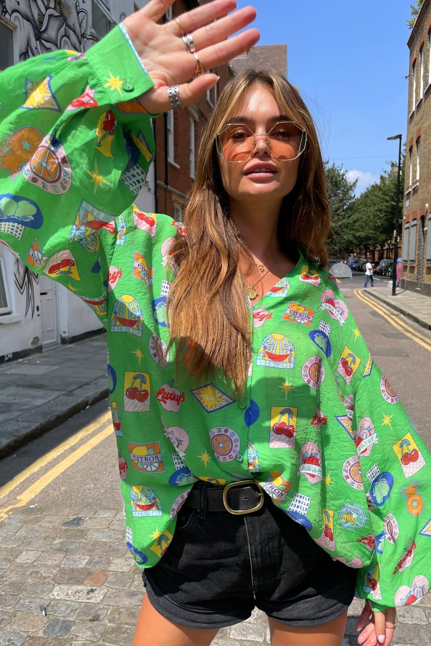 Green Fruit Sticker Shirt - nfd-demo-dev