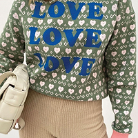 Thumbnail for Green Hearts Love Knit Top - nfd-demo-dev