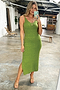 Green Knit Slip Dress