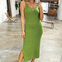 Thumbnail for Green Knit Slip Dress - nfd-demo-dev