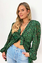 Green Leopard Mini Wrap Dress - Curve