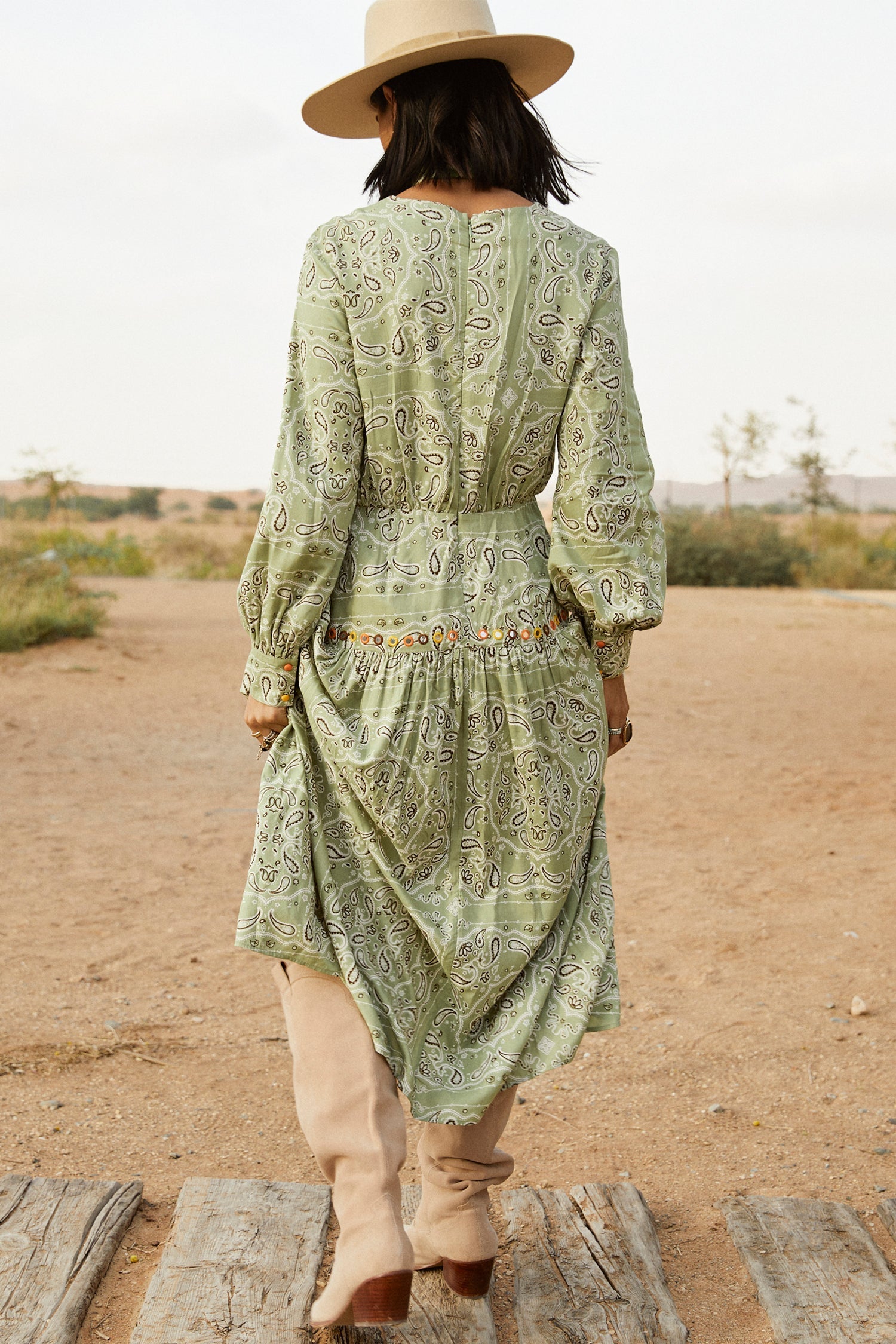 Khaki Bandana Indie Dress - nfd-demo-dev