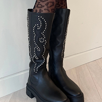 Thumbnail for Leather Black Studded Boot - nfd-demo-dev