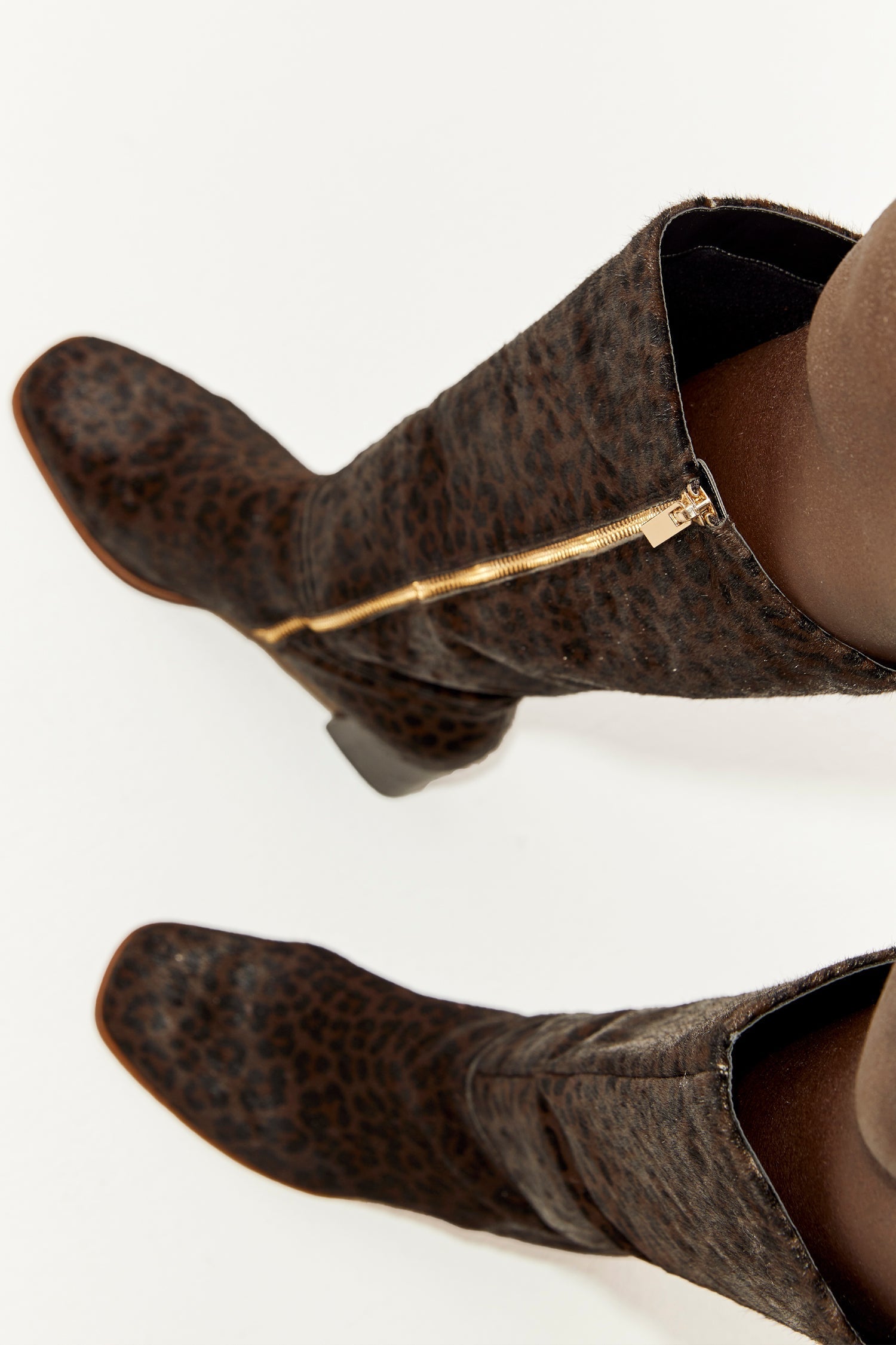 Leather Chocolate Leopard Long Boot - nfd-demo-dev