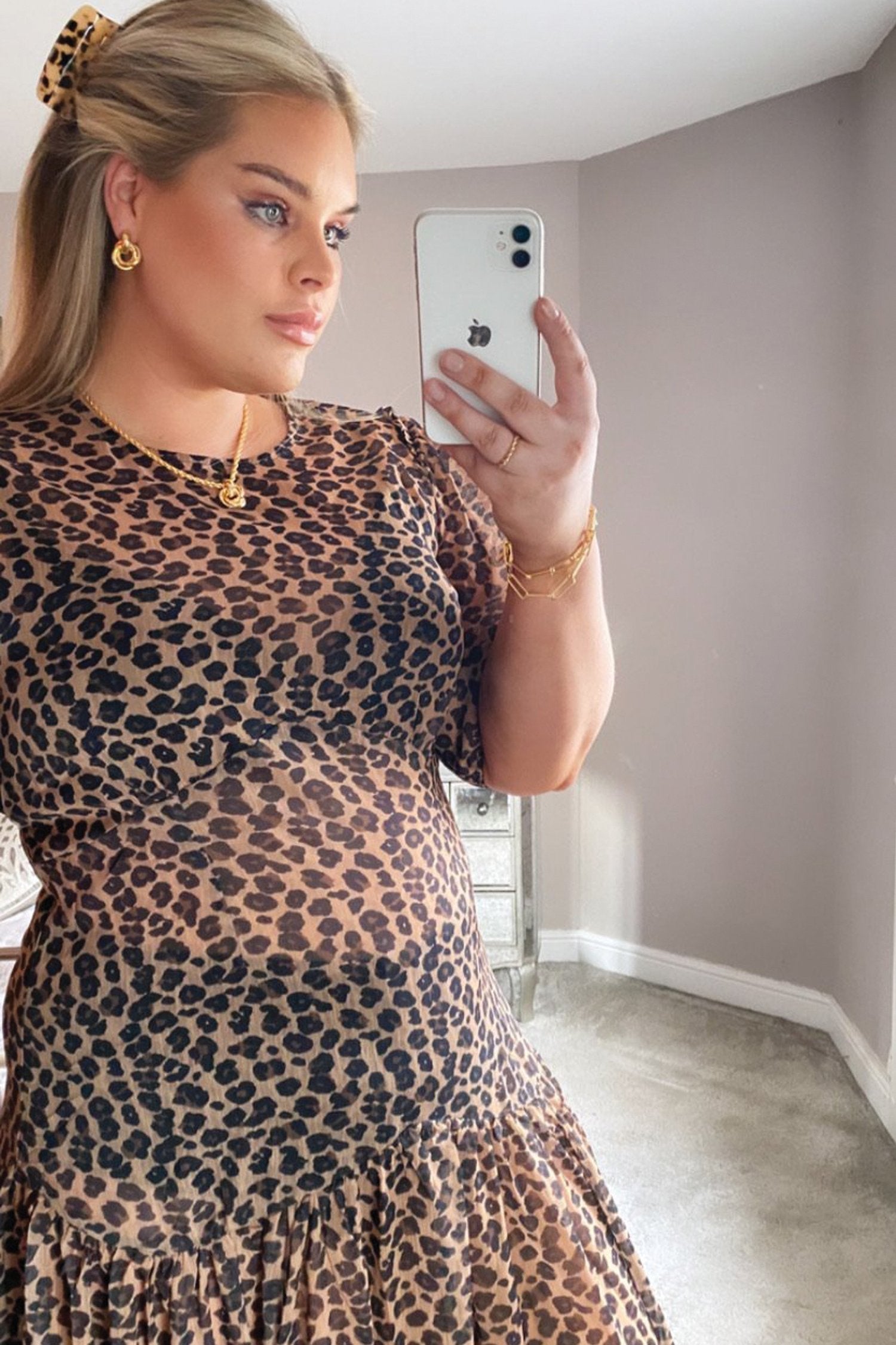 Leopard Lucia Sheer Dress - Curve - nfd-demo-dev
