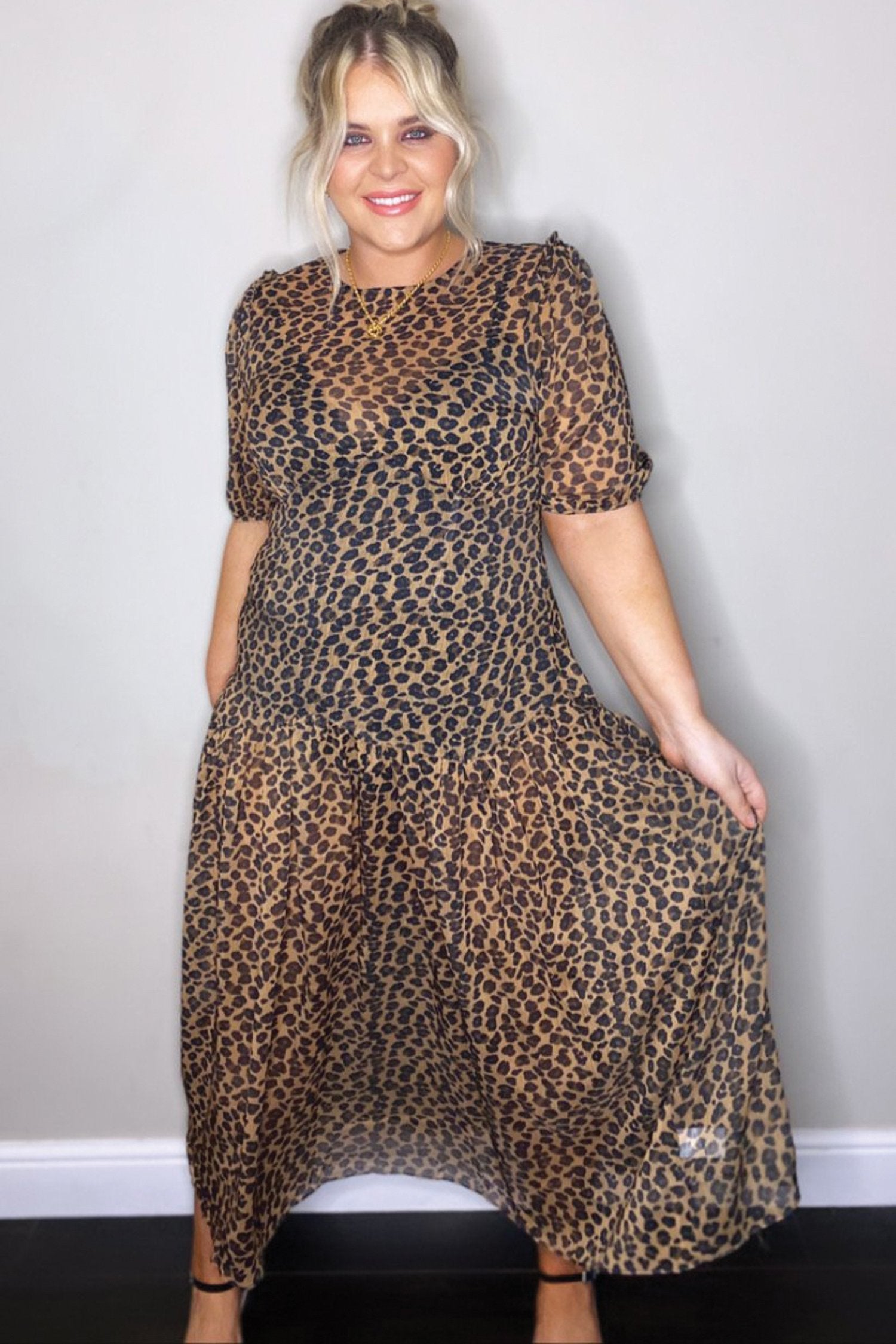 Leopard Lucia Sheer Dress - Curve - nfd-demo-dev