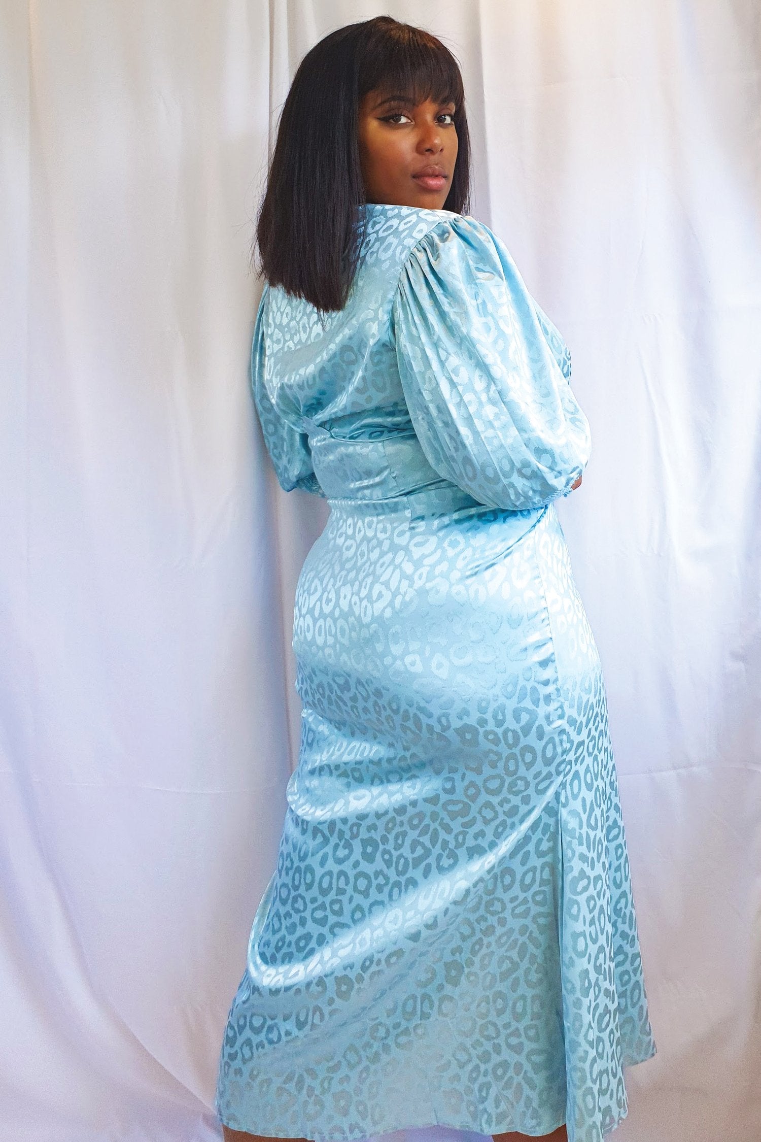 Lindos Blue Leopard Dress - Curve - nfd-demo-dev