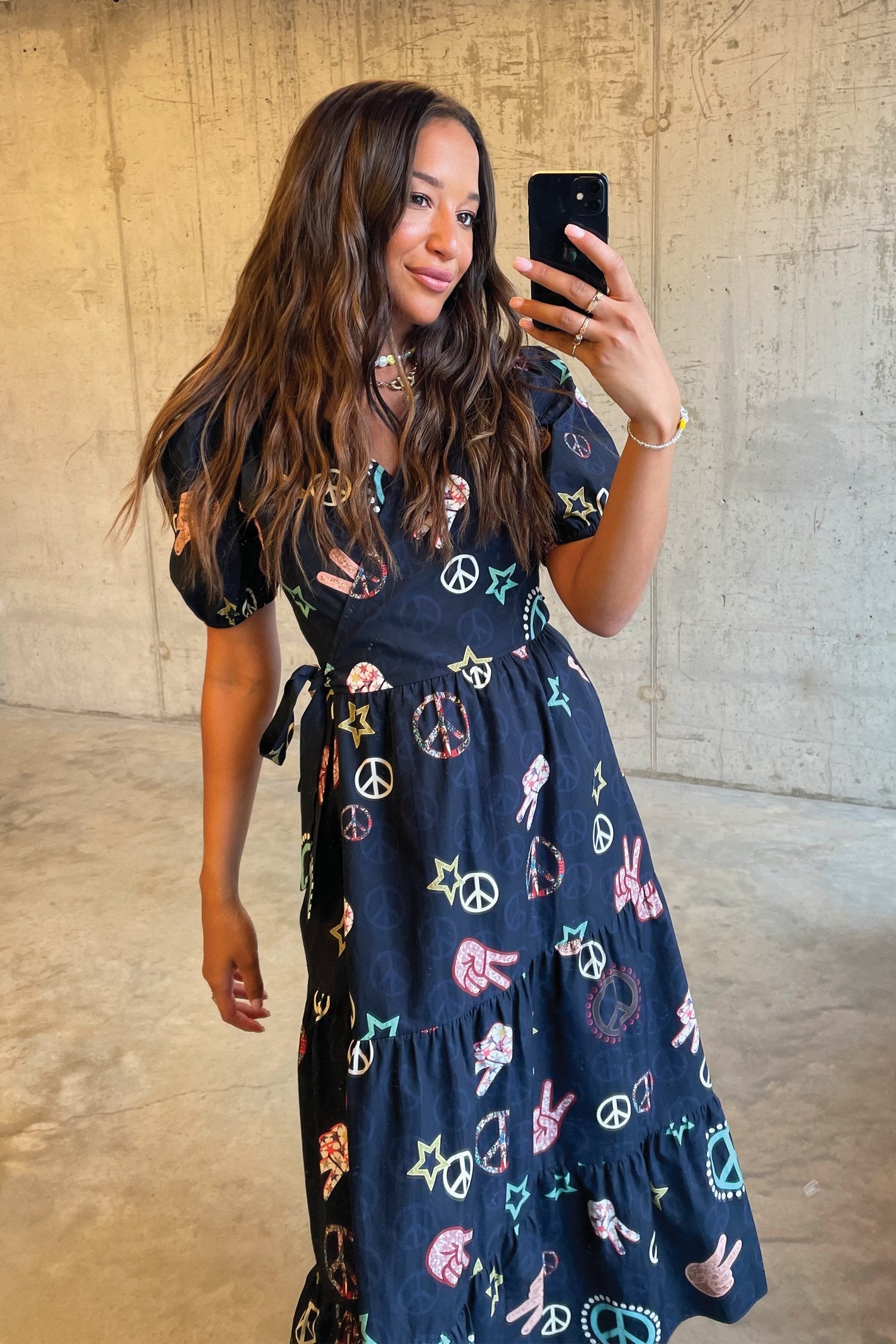 Lottie Navy Peace and Love Dress - nfd-demo-dev