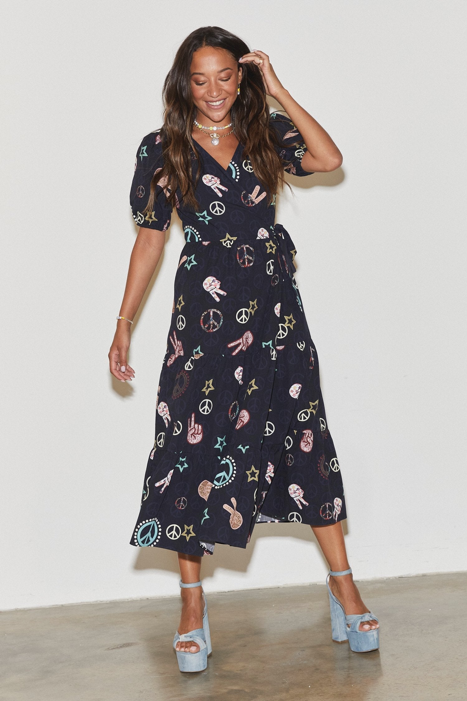 Lottie Navy Peace and Love Dress - nfd-demo-dev