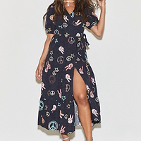 Thumbnail for Lottie Navy Peace and Love Dress - nfd-demo-dev