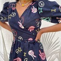 Thumbnail for Lottie Navy Peace and Love Dress - nfd-demo-dev