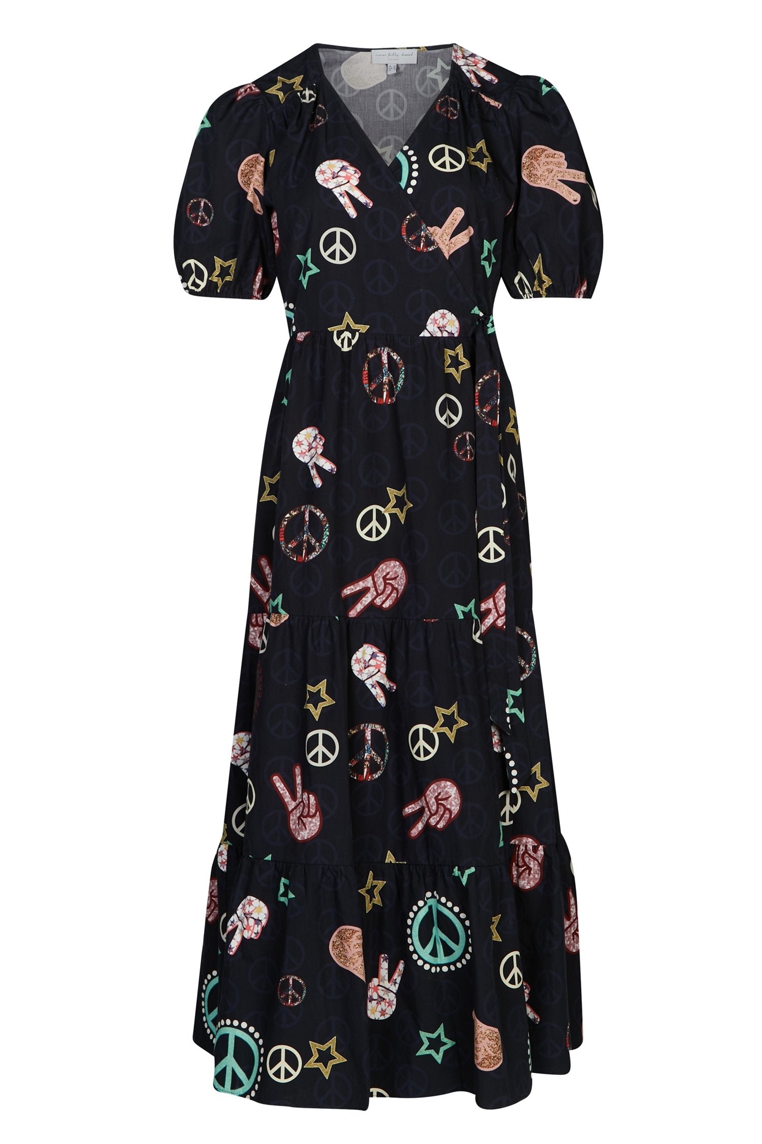 Lottie Navy Peace and Love Dress - Curve - nfd-demo-dev