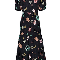 Thumbnail for Lottie Navy Peace and Love Dress - Curve - nfd-demo-dev