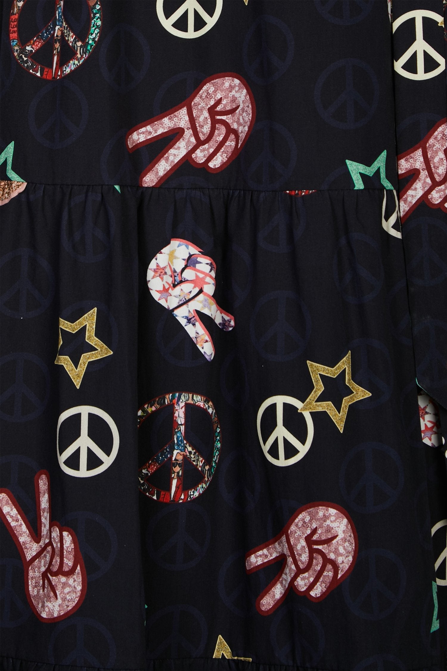Lottie Navy Peace and Love Dress - Curve - nfd-demo-dev