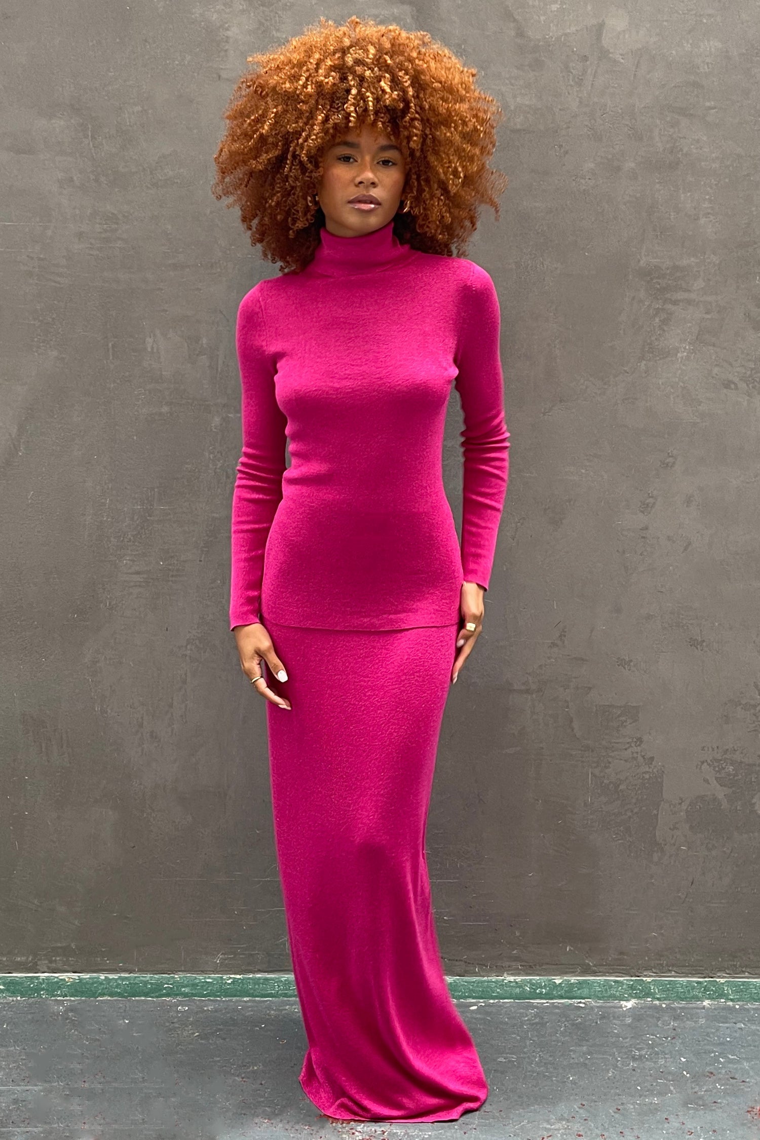 Magenta Sparkle Roll Neck Jumper - nfd-demo-dev