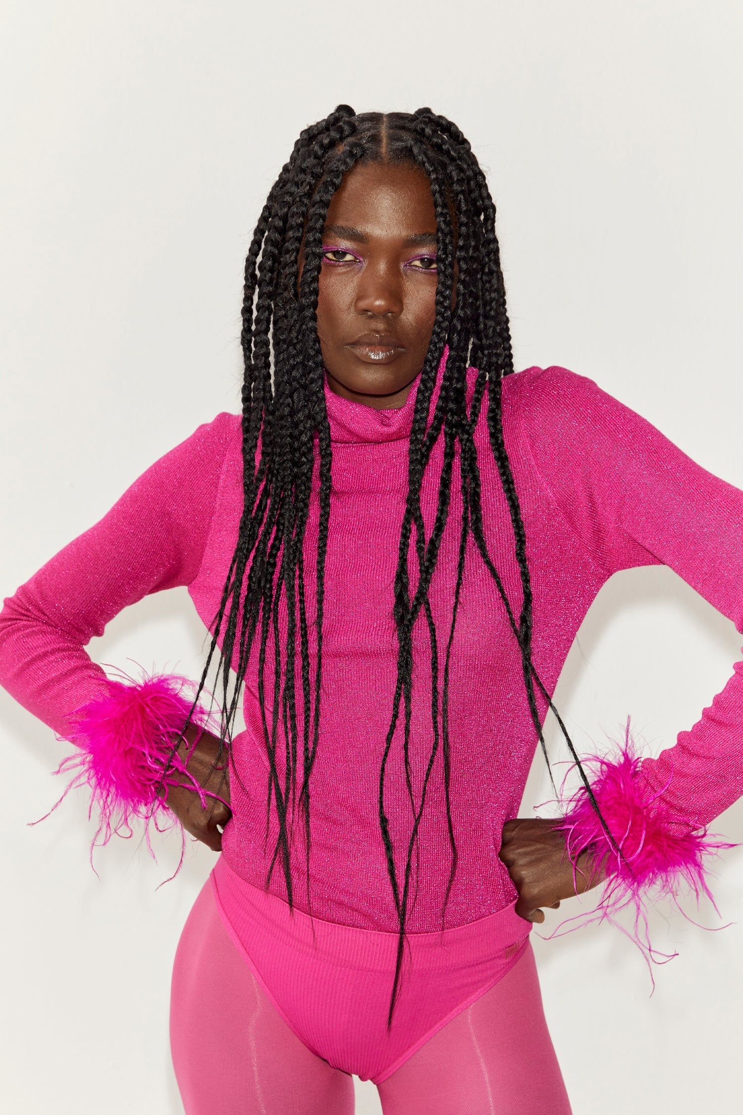 Magenta Sparkle Roll Neck Jumper - nfd-demo-dev