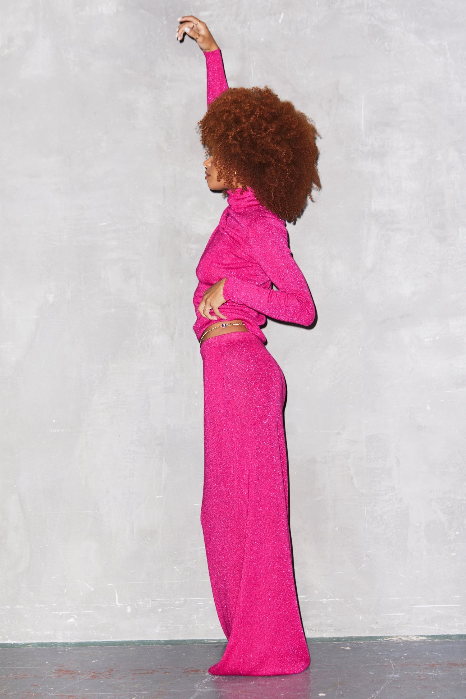 Magenta Sparkle Roll Neck Jumper - nfd-demo-dev